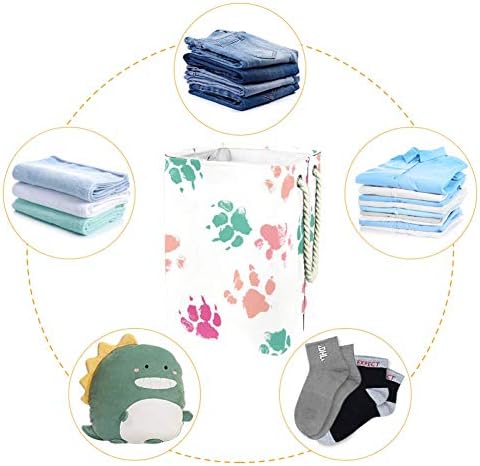 Pata de cor unicey imprime o balde de lavanderia dobrável à prova d'água para o quarto do quarto de crianças berçário bebê