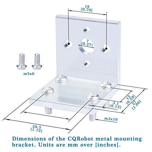 CQRobot Ocean: 20.41: 1 HP Metal DC Motor de engrenagem 25dx64.5l mm 6W/6V com 48 codificador de CPR e suporte de fixação.