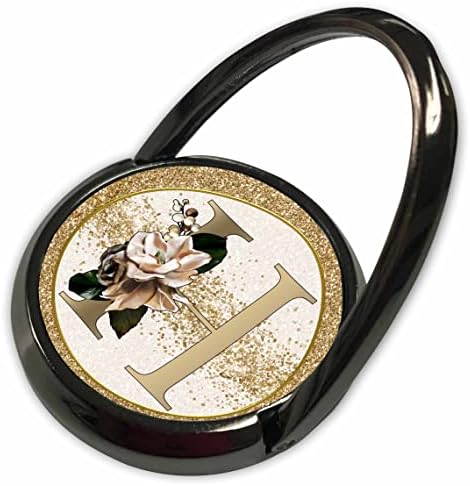 Imagem glam de 3drose de imagem de ouro do glitter monograma floral H - anéis telefônicos