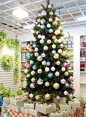 Kntashun Christmas Ball Baubles, 2,4 de pintura de pintura de brilho em pó pendente pendente de bolas para decoração de árvore de natal para decoração