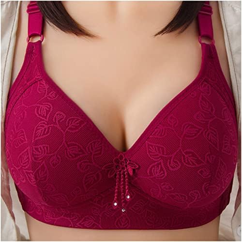 Mulheres Sexy Lace Floral Bras Push Up Receba seios laterais Bralette Double ombro de ombro Wirefree Pad elevador de roupas