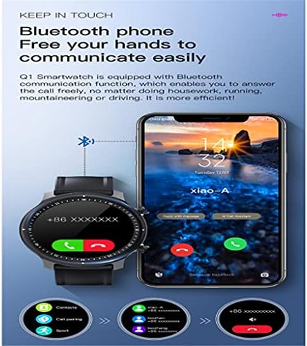 Droos 1.28 '' Full Touch Fitness Tracker com chamadas Bluetooth, monitor de freqüência cardíaca, notificação de mensagens, rastreador de acticidade esportiva IP68 à prova d'água, h