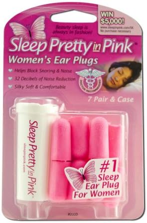 Durma bem em plugues de ouvido femininos rosa, 7 pares