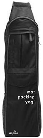 Aspire Yoga Gear Yoga Mat Bag Crossbody Carrier Sling Backpack Mat Packing Yogi Black