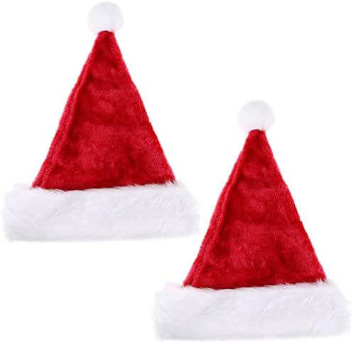 2 Pacote de chapéus de Papai Noel para adultos, chapéu de férias verde de chapéu verde clássico, chapéu de fantasia de natal para festa festiva de ano novo