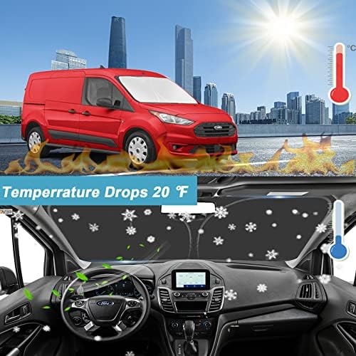 Para o Ford Transit 2015-2023 Wagon XL, veículo de carga de vagão xlt, conectar van xl windshield solarshade dobrável tom sol