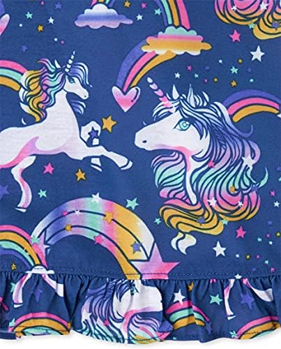 The Children's Place Girls Rainbow Unicorn Ruffle Nightgown