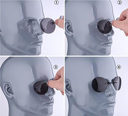2 pacote de clipe redo retro em óculos de nariz matriz morpheus filme sem orla óculos de sol