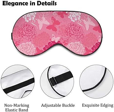 Butterfly rosa Dahlia máscara de sono máscara macia tampa de máscara de olho de olhos vendados eficazes com cinta ajustável