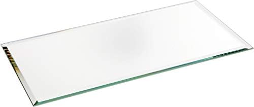 Retângulo de Plymor espelho de vidro chanfrado de 3 mm, 4 polegadas x 8 polegadas