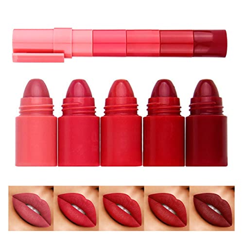 WGUST Hidratante Lip Gloss 5 Cores Lipstick Popular Lips impermeável Lip brilho de alto impacto Lipcolor com fórmula cremosa hidratante