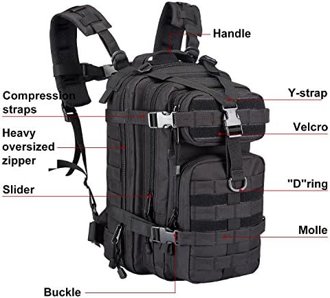 Pequena mochila tática militar de mochila rucksack pack bag