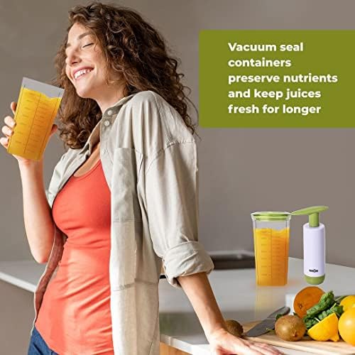 Compre os recipientes de economia de alimentos LC para selo a vácuo - BPA Free - Preserve suco e líquido para recipiente de suco aéreo mais longo, empilhável