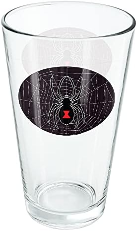 Viúva negra Aranha na web vidro de 16 onças, vidro temperado, design impresso e um presente de fã perfeito | Ótimo para bebidas frias,