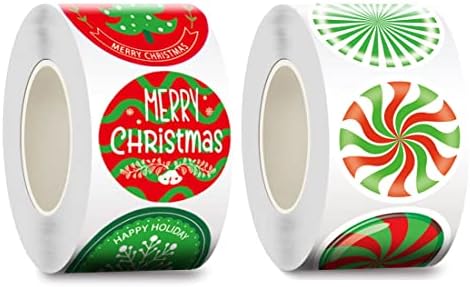2 rolos adesivos de natal 1000 PCs Merry Christmas Gift Retes Stickers para decoração