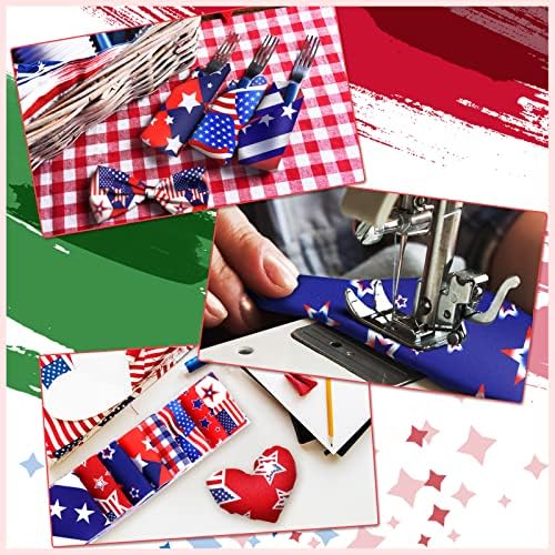 40 peças 4 de julho Tiras de tecido 40 polegadas American Flag Jelly Fabric Red Branco e azul Pré -Rollo