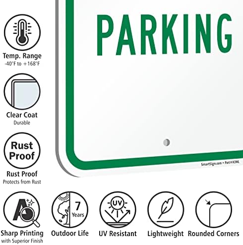 Signo de estacionamento reservado SmartSign - 2 pacote, 18 x 12 polegadas, 2mm de alumínio de espessura, orifícios pré -perfurados,