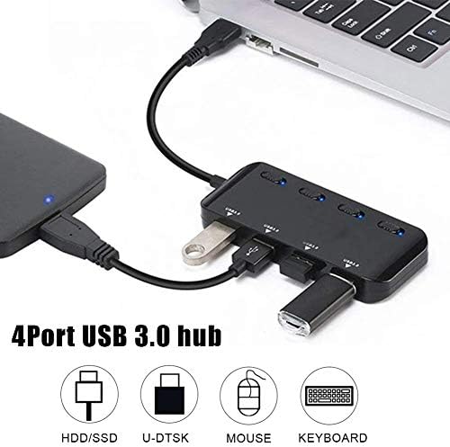 Zhyh USB3.0 Hub ， 4 Porto de alta velocidade divisor micro USB Hub Tablet Laptop Notebook