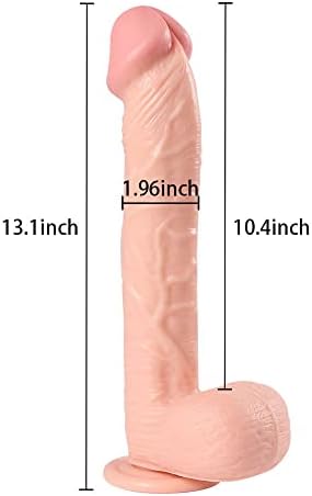 Wemay 13 polegadas realistas de tamanho longo de vibrador longa e realista de brinquedos sexuais com o poderoso copo de sucção G Big Dildos flexíveis, contagem de 1,0