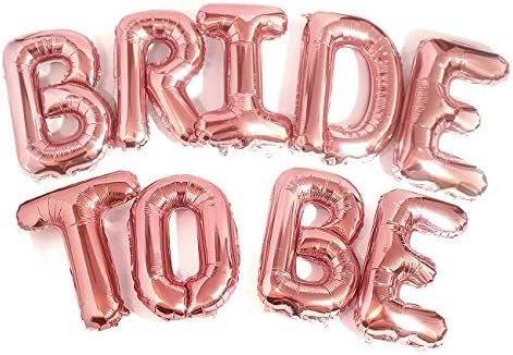 Big Bride To Be Balloons Rose Gold 16 Letters Banner - Kit de decoração de festa de despedida de solteira - Supplimentos e