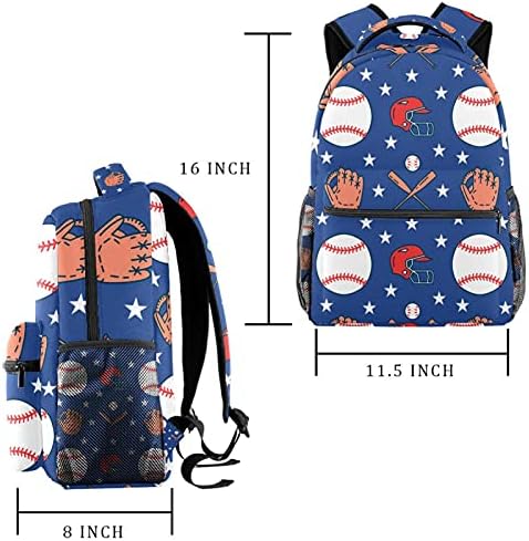 Niaocpwy Baseball Softball Sport Sport Backpack Backpack Size médio, bolsa de viagem para mulheres meninas meninos