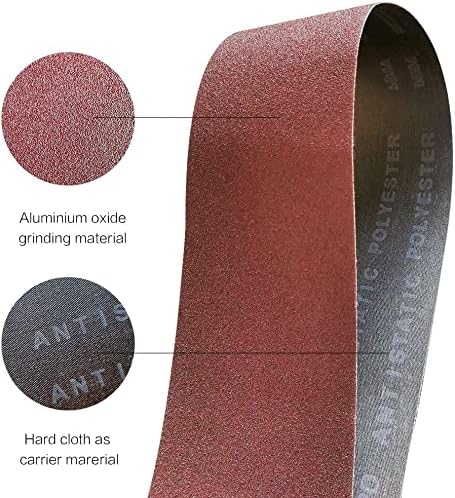 Utoolmart 2,9 polegadas x 21 polegadas 180 Corrente de lixamento de areia de lixa de alumínio Cintos de lixa de óxido