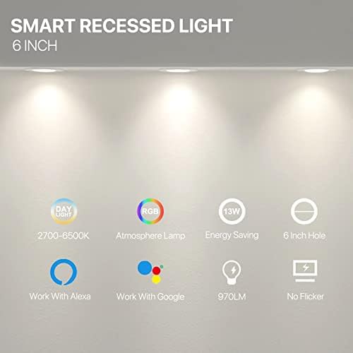 Iluminação Robescada de MELEGAN SMART 6 polegadas LED Slim Robes