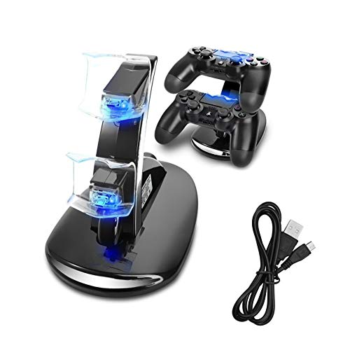 Musou Dual USB Charging Charger Delking Station Stand Compatível para PlayStation 4/Pro/Slim Controller