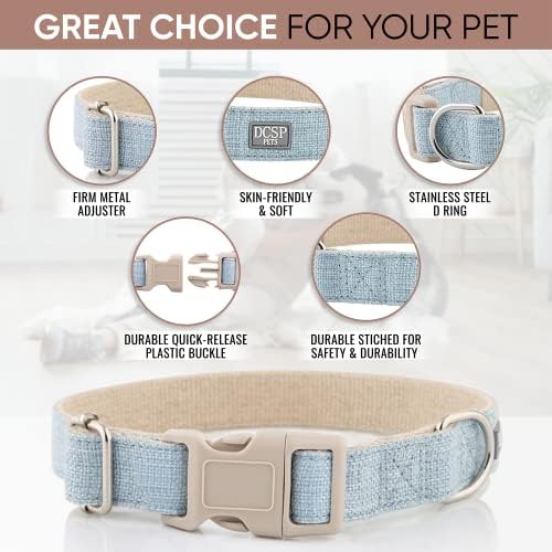 DCSP Pets Collar Dog-colarinho para cães pesados ​​para cães pequenos, tecido natural médio e grande-ecológico-colar