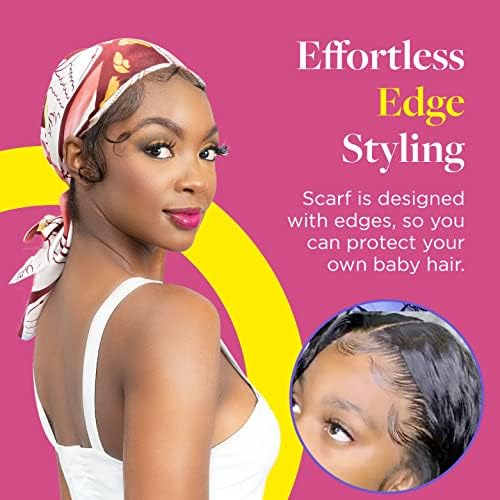 Janet Collection derreta o lenço de borda de Lafichu com cabelos de bebê - Satin Head Wrap for Edge Style - lenço com nó com cabelo com cabelos para bebês