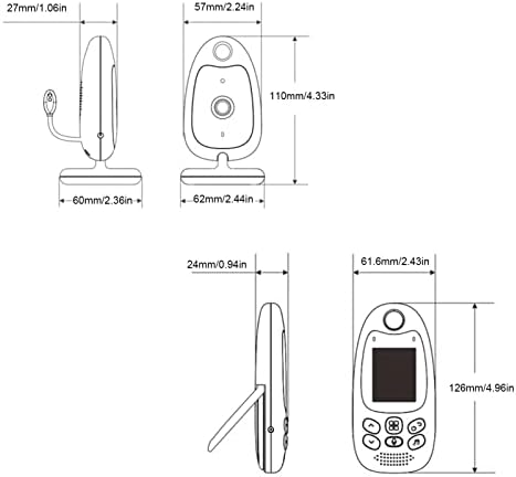 Monitor de bebê com câmera de acogedor com câmera, 2 Video Baby Monitor com 8 canções de ninar, conversas bidirecionais,