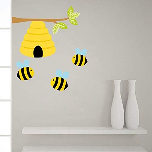 Home Wallpaper Cartoon Little Bee Wall Sticker Quarto Infantil da sala de estar da sala de estar de estar autoadesivo de murais nos decalques de parede escura