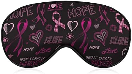 Hope Pink Ribbon Breast Cancer Câncer Máscara Olhe Sleep Sleep Decapada com Blocos de cinta ajustável Blinder Night para viagens