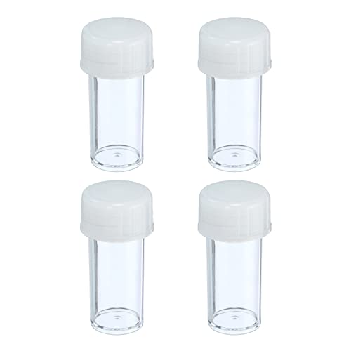 Cups de amostra de 10 ml de Patikil, 5 recipientes de amostra de embalagem Tampa de parafuso à prova de vazamento para casa de laboratório, branco