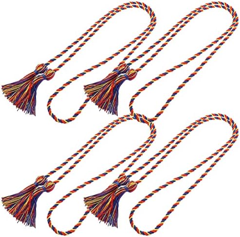Soimiss Graduation Honor Cord 170cm Triple Color Braided Honor Rope Class de 2023 Cerimônias de graduação Honra Tassel para vestido de solteiro 4pcs