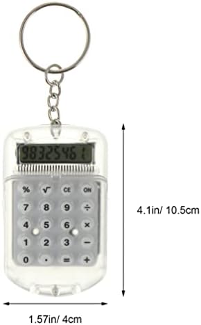 Mini calculadora de teclado de backpack nuobesty com anel de chave, calculadora de chaveiro de bolso calculadora de estudantes eletrônicos para o ornamento de desktop decoração de escritório em casa 4pcs calculadora de bolso