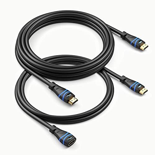 Cabo Bluerigger 4K HDMI - 15 pés com cabo de extensão HDMI 4K - 1,5ft