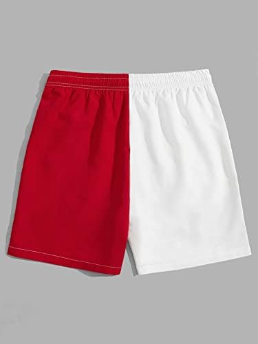 Soly Hux Men's Color Block Shorts letra de letra gráfica com cintura alta com bolso com bolso