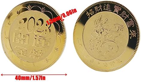 Ruliyeefu Coness de coelho chinês do zodíaco | Coins de boa sorte em estilo chinês gravado com coelho, coleção fofa de moedas do festival de primavera para colecionadores, presentes duráveis ​​de feng shui para meninos