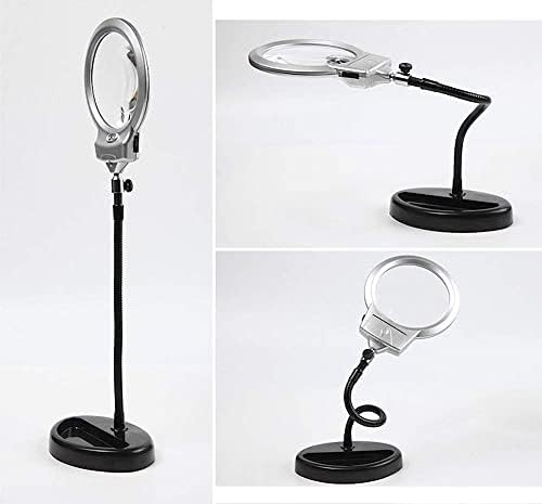 Ligas de Knoxc, lâmpada de lupa 2 LED, Luz de 10x de lente, braço giratório ajustável, altura para mesa, mesa, tarefa,