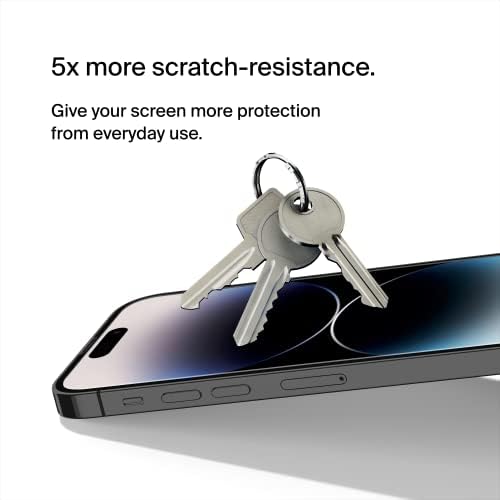 Belkin ScreenForce ™ UltraGlass Blue Light Filter Screen Protector para iPhone 14 Pro, Proteção de impacto resistente a arranhões