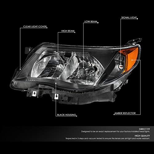 Lâmpadas de farol de canto de alojamento preto de estilo OE Style Compatível com Subaru Forester 09-13