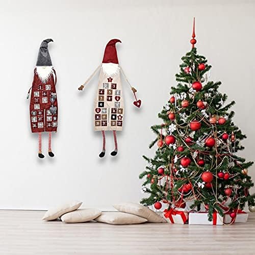 Yajun Christmas Advent Calendar Wall Holding requintado 3D Calendário de contagem regressiva 1-24 dias de bolso de Natal decoração