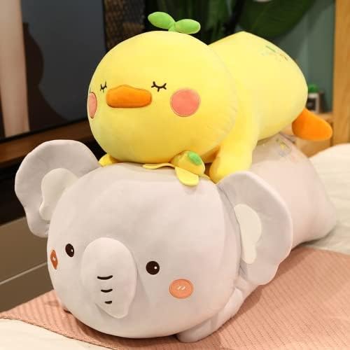 Pangcangshu Nice Huggable Cartoon Animais macios travesseiros de pelúcia pato recheado/coalas/brinquedos de elefante/coelho