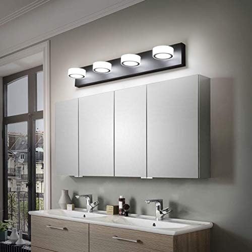 Solfart Bathroom Fellows Over Mirror Rotcing redonda de acrílico preto Base Modern Vanity Light 9550-4