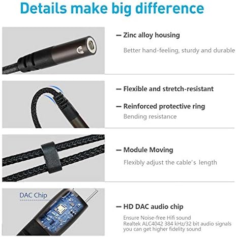 Adaptador de microfone USB C USB C, Adaptador de áudio do fone de ouvido combonete do tipo C a 3,5 mm Adaptador de microfones Y para Mac Book Pro, I-Pad Pro 2018/2020, OnePlus 7 Pro/8 Pro, Galaxy Note 10/10+/S20/20 +/20 Ultra
