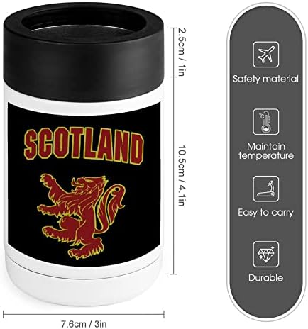 Copo de leão escocês de leão cooler em aço inoxidável isolados latas de resfriador cofler com tampas para homens homens presentes