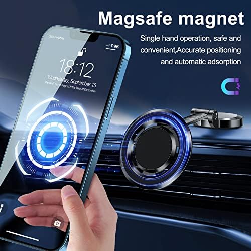 JTRSL Magnetic Car Telente para Magsafe, compacto e bonito suporte para celular, 360 ° Montagem magnética ajustável, montagem de telefone magnético do carro para iPhone 14 13 12 Pro Max Plus mini