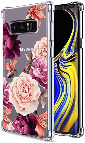 Galaxy Note 8 Case para mulheres limpas com flores fofas Design Protetive Protective Case para Samsung Galaxy Note