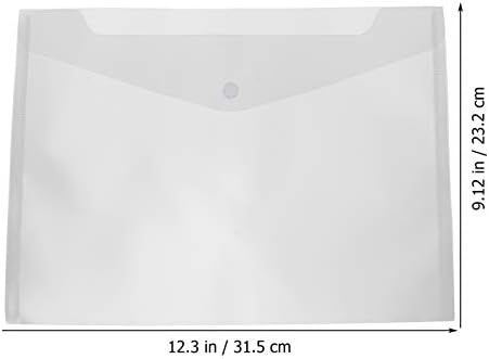 Pastas de bolso nuobesty 10pcs pasta de arquivo transparente com botão de snap button envelope plástico a4 bolsas de documentos de documentos